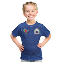 Custom Samoa Rugby Kid T Shirt Tatau Tribal Motifs Sporty Style - Polynesian Pride