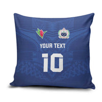 Custom Samoa Rugby Pillow Cover Tatau Tribal Motifs Sporty Style - Polynesian Pride