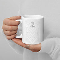 Custom Fiji Rugby Ceramic Mug Tapa Tribal Motifs Sporty Style - Polynesian Pride