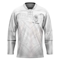 Custom Fiji Rugby Hockey Jersey Tapa Tribal Motifs Sporty Style LT03 Unisex White - Polynesian Pride