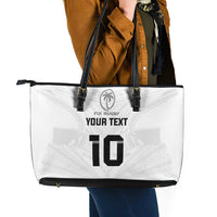 Custom Fiji Rugby Leather Tote Bag Tapa Tribal Motifs Sporty Style LT03 - Polynesian Pride