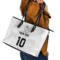 Custom Fiji Rugby Leather Tote Bag Tapa Tribal Motifs Sporty Style LT03 - Polynesian Pride