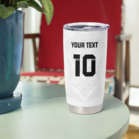 Custom Fiji Rugby Tumbler Cup Tapa Tribal Motifs Sporty Style - Polynesian Pride