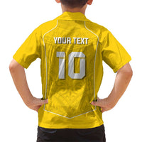 Custom Niue Rugby Kid Hawaiian Shirt Hiapo Tribal Motifs Sporty Style - Polynesian Pride