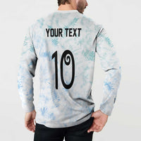 Custom New Zealand Football Button Sweatshirt The Whites-Aotearoa Inspired - Polynesian Pride