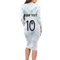 Custom New Zealand Football Family Matching Long Sleeve Bodycon Dress and Hawaiian Shirt The Whites-Aotearoa Inspired - Polynesian Pride