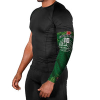 Custom Hawaii Volleyball Arm Sleeves Kakau Abstract and Tropical Plants Green Color - Polynesian Pride