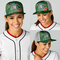 Custom Hawaii Volleyball Baseball Net Cap Kakau Abstract and Tropical Plants Green Color - Polynesian Pride