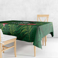 Custom Hawaii Volleyball Tablecloth Kakau Abstract and Tropical Plants Green Color - Polynesian Pride