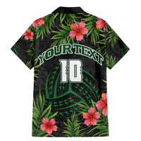 Custom Hawaii Volleyball Family Matching Mermaid Dress and Hawaiian Shirt Kakau Abstract and Tropical Plants Black Color LT03 - Polynesian Pride