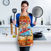 Hawaii Mele Kalikimaka Apron Funny Santa Claus Surfing on Tropical Plants - Polynesian Pride