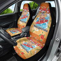 Hawaii Mele Kalikimaka Car Seat Cover Funny Santa Claus Surfing on Tropical Plants LT03 - Polynesian Pride