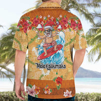 Hawaii Mele Kalikimaka Hawaiian Shirt Funny Santa Claus Surfing on Tropical Plants LT03 - Polynesian Pride