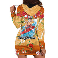 Hawaii Mele Kalikimaka Hoodie Dress Funny Santa Claus Surfing on Tropical Plants LT03 - Polynesian Pride