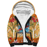 Hawaii Mele Kalikimaka Sherpa Hoodie Funny Santa Claus Surfing on Tropical Plants LT03 Unisex Multicolor - Polynesian Pride