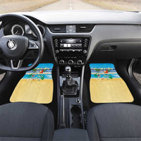 Polynesian Merry Christmas Car Mats Funny Santa Beach Tropical Plant and Turtle - Polynesian Pride