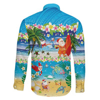Polynesian Merry Christmas Family Matching Summer Maxi Dress and Hawaiian Shirt Funny Santa Beach Tropical Plant and Turtle LT03 - Polynesian Pride
