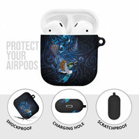 Aotearoa Matariki AirPods Case Maori Tribal with Silver Fern and Tui Bird Galaxy Style LT03 - Polynesian Pride