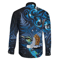 Aotearoa Matariki Family Matching Mermaid Dress and Hawaiian Shirt Maori Tribal with Silver Fern and Tui Bird Galaxy Style LT03 - Polynesian Pride