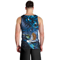 Aotearoa Matariki Men Tank Top Maori Tribal with Silver Fern and Tui Bird Galaxy Style LT03 - Polynesian Pride