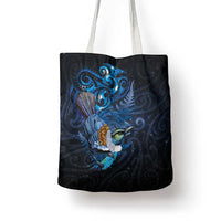 Aotearoa Matariki Tote Bag Maori Tribal with Silver Fern and Tui Bird Galaxy Style LT03 - Polynesian Pride