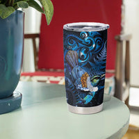 Aotearoa Matariki Tumbler Cup Maori Tribal with Silver Fern and Tui Bird Galaxy Style LT03 - Polynesian Pride