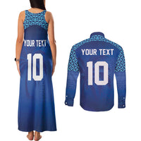 Custom Fiji Football-Towards World Cup 2026 Couples Matching Tank Maxi Dress and Long Sleeve Button Shirt LT03 - Polynesian Pride