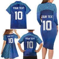 Custom Fiji Football-Towards World Cup 2026 Family Matching Long Sleeve Bodycon Dress and Hawaiian Shirt LT03 - Polynesian Pride