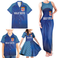 Custom Fiji Football-Towards World Cup 2026 Family Matching Tank Maxi Dress and Hawaiian Shirt LT03 - Polynesian Pride