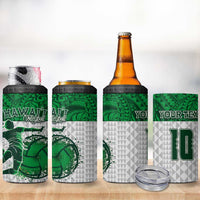 Custom Hawaii Volleyball-Kakau Motif Green Color 4 in 1 Can Cooler Tumbler LT03 - Polynesian Pride