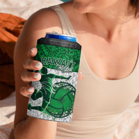 Custom Hawaii Volleyball-Kakau Motif Green Color 4 in 1 Can Cooler Tumbler LT03 - Polynesian Pride