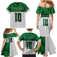 Custom Hawaii Volleyball-Kakau Motif Green Color Family Matching Mermaid Dress and Hawaiian Shirt LT03 - Polynesian Pride