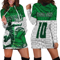 Custom Hawaii Volleyball-Kakau Motif Green Color Hoodie Dress LT03 - Polynesian Pride