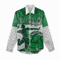 Custom Hawaii Volleyball-Kakau Motif Green Color Women Casual Shirt LT03 - Polynesian Pride