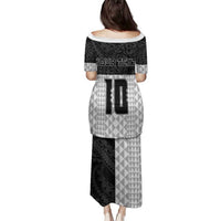 Custom Hawaii Volleyball-Kakau Motif Grayscale Color Family Matching Puletasi and Hawaiian Shirt LT03 - Polynesian Pride