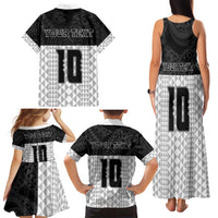 Custom Hawaii Volleyball-Kakau Motif Grayscale Color Family Matching Tank Maxi Dress and Hawaiian Shirt LT03 - Polynesian Pride