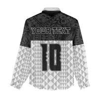 Custom Hawaii Volleyball-Kakau Motif Grayscale Color Women Casual Shirt LT03 - Polynesian Pride