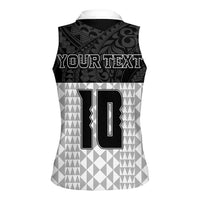 Custom Hawaii Volleyball-Kakau Motif Grayscale Color Women Sleeveless Polo Shirt LT03 - Polynesian Pride