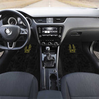 Philippines Barong Style Car Mats with Polynesian Art and Leaf Motif Black-Gold Color