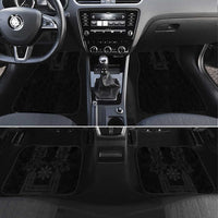 Philippines Barong Style Car Mats with Polynesian Art and Leaf Motif Black Color