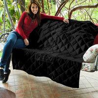 Philippines Barong Style Quilt with Polynesian Art and Leaf Motif Black Color