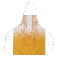 Philippines Barong Style Apron with Polynesian Art and Leaf Motif Yellow Color