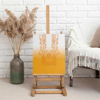 Philippines Barong Style Canvas Wall Art with Polynesian Art and Leaf Motif Yellow Color