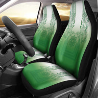 Philippines Barong Style Car Seat Cover with Polynesian Art and Leaf Motif Green Color