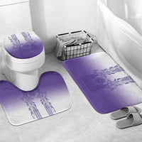 Philippines Barong Style Bathroom Set with Polynesian Art and Leaf Motif Purple Color