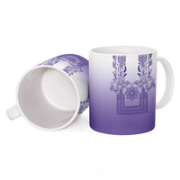 Philippines Barong Style Ceramic Mug with Polynesian Art and Leaf Motif Purple Color LT03 - Polynesian Pride