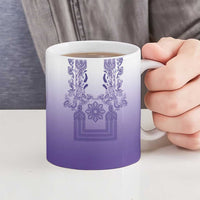 Philippines Barong Style Ceramic Mug with Polynesian Art and Leaf Motif Purple Color LT03 - Polynesian Pride