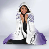 Philippines Barong Style Hooded Blanket with Polynesian Art and Leaf Motif Purple Color