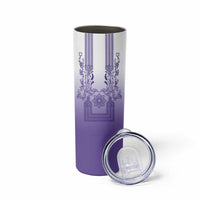 Philippines Barong Style Skinny Tumbler with Polynesian Art and Leaf Motif Purple Color LT03 - Polynesian Pride