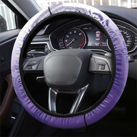 Philippines Barong Style Steering Wheel Cover with Polynesian Art and Leaf Motif Purple Color